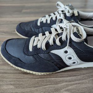 SAUCONY MENS BULLET SNEAKER NAVY RETRO THROWBACK JOGGER NYLON/SUEDE NavySize 10